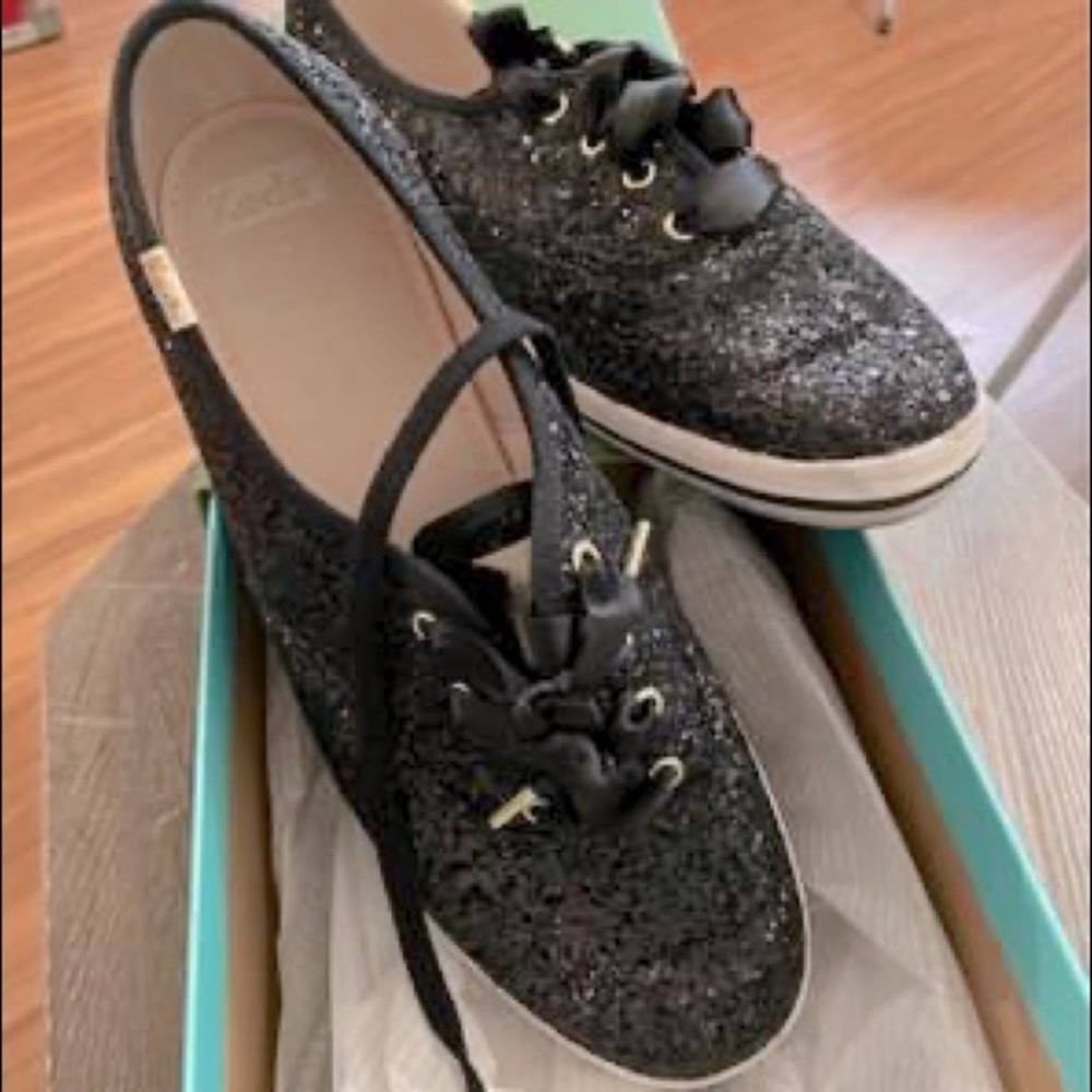 Kedsx Kate Spade Black sparkly sneakers